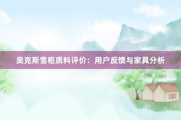 奥克斯雪柜质料评价：用户反馈与家具分析